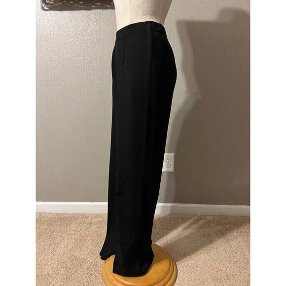 Misook Pants Petite Large L P PL Black Flat Front Pull On Classic Washable $278 - Picture 4 of 8
